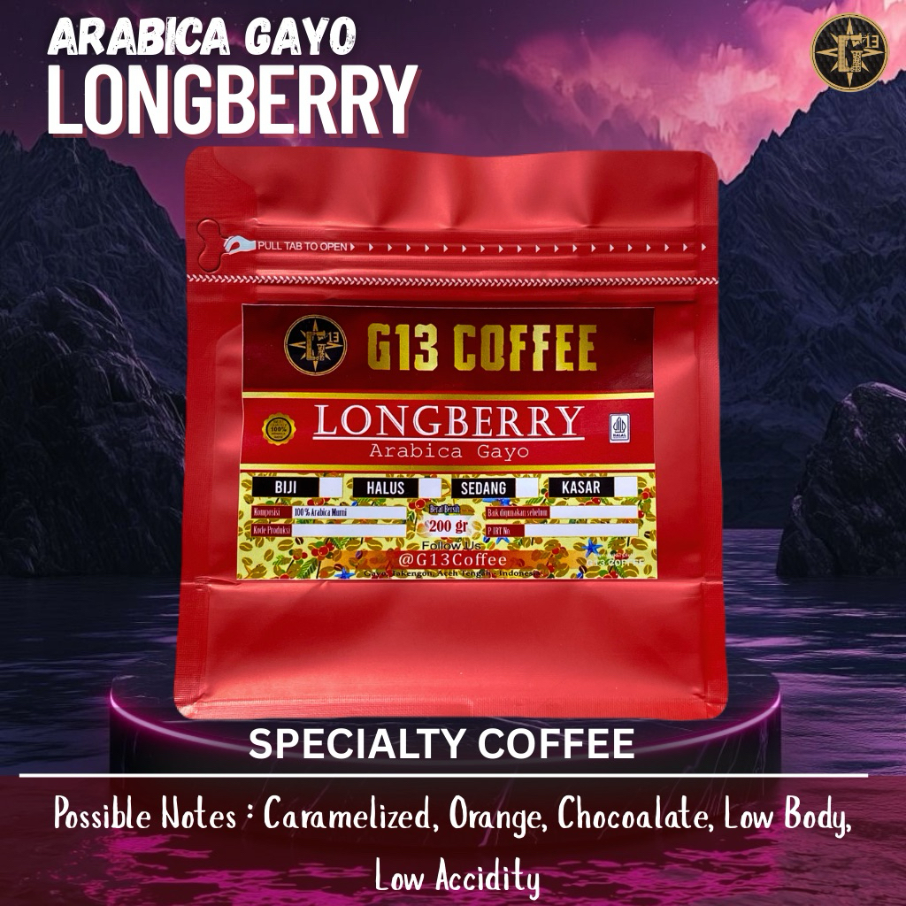 

KOPI GAYO LONGBERRY ABYSSINIA ARABICA BIJI / BUBUK
