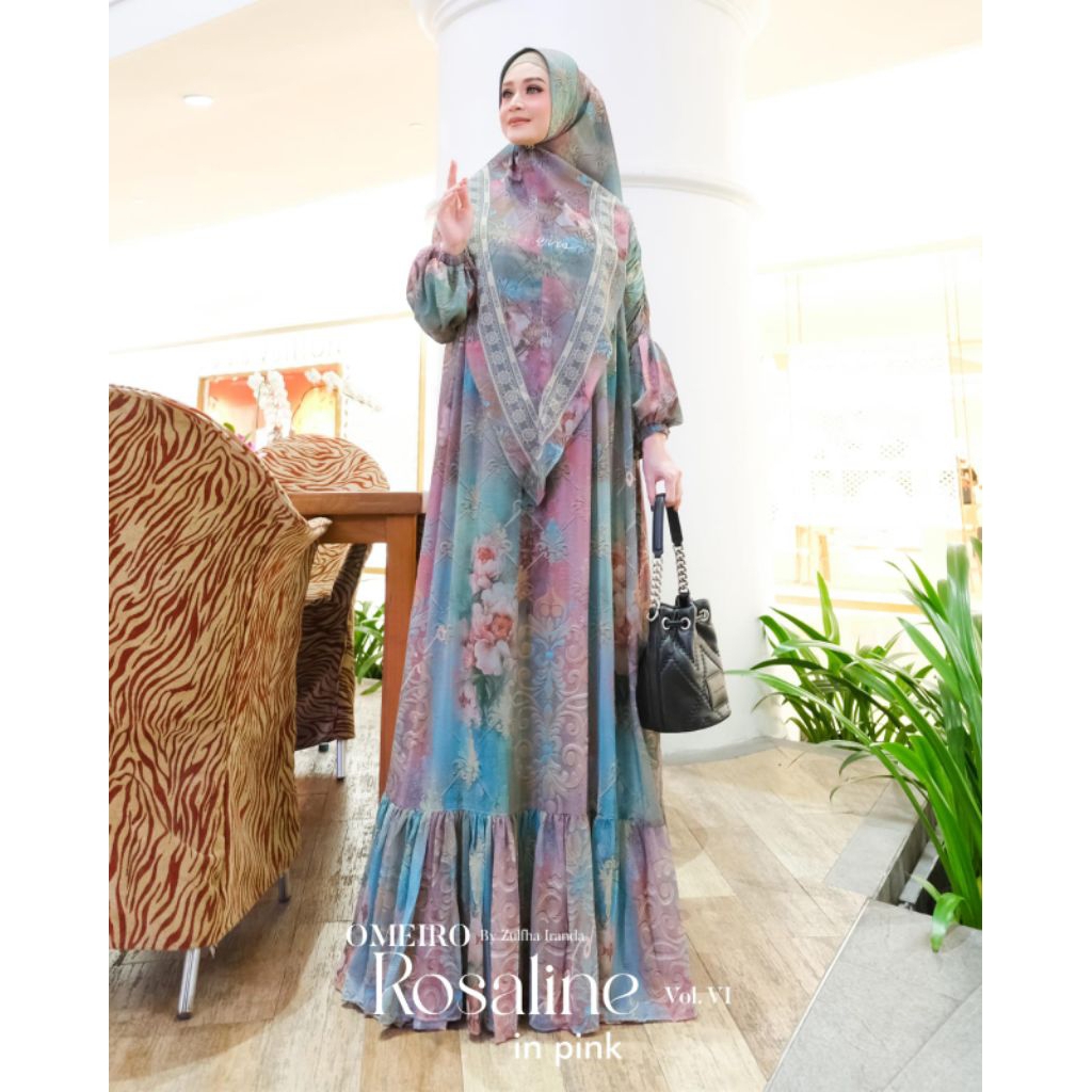 Gamis syari original by omeiro terbaru - gamis syari set khimar omeiro - gamis syari set scarf omeir