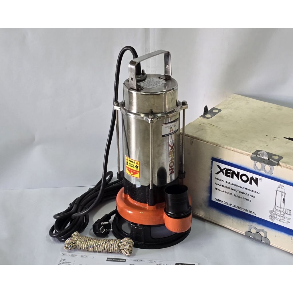XENON SEWAGE PUMP X-SPV-550SSQG Pompa celup 2inch air kotor/Limbah ada Cutter/pisau pemotong 550watt