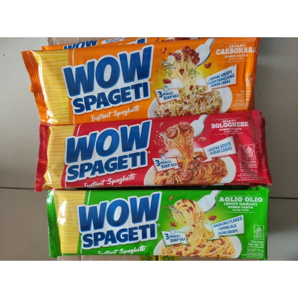 

WOW SPAGETI 1 KARTON ISI 4 RENCENG 40PC SPAGETI 3 VARIAN