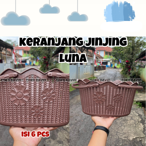 ( 6 PCS ) KERANJANG JINJING OVAL JINJING LUNA | KERANJANG UNIK | KERANJANG PLASTIK | KERANJANG SABUN