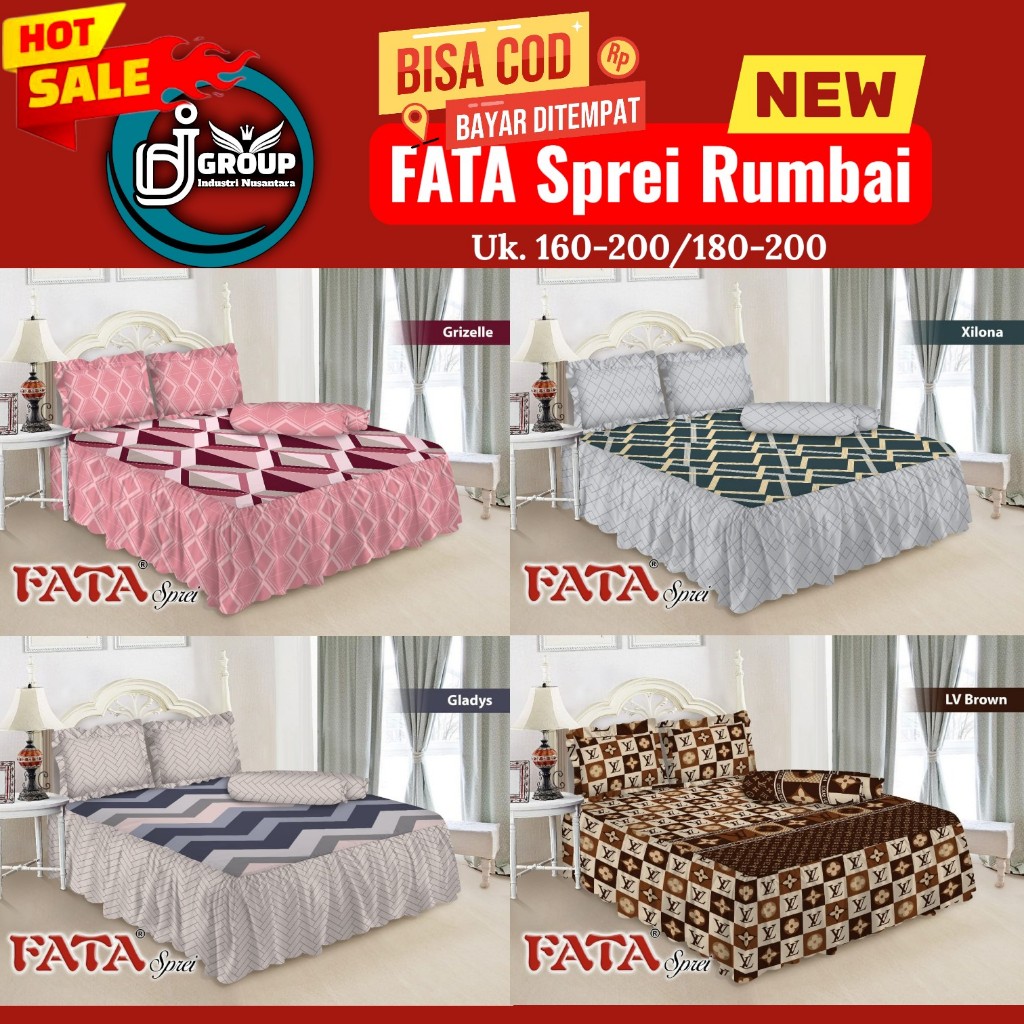 FATA - Sprei Rumbai  Ukuran 160x200/180x200 - Dernastore