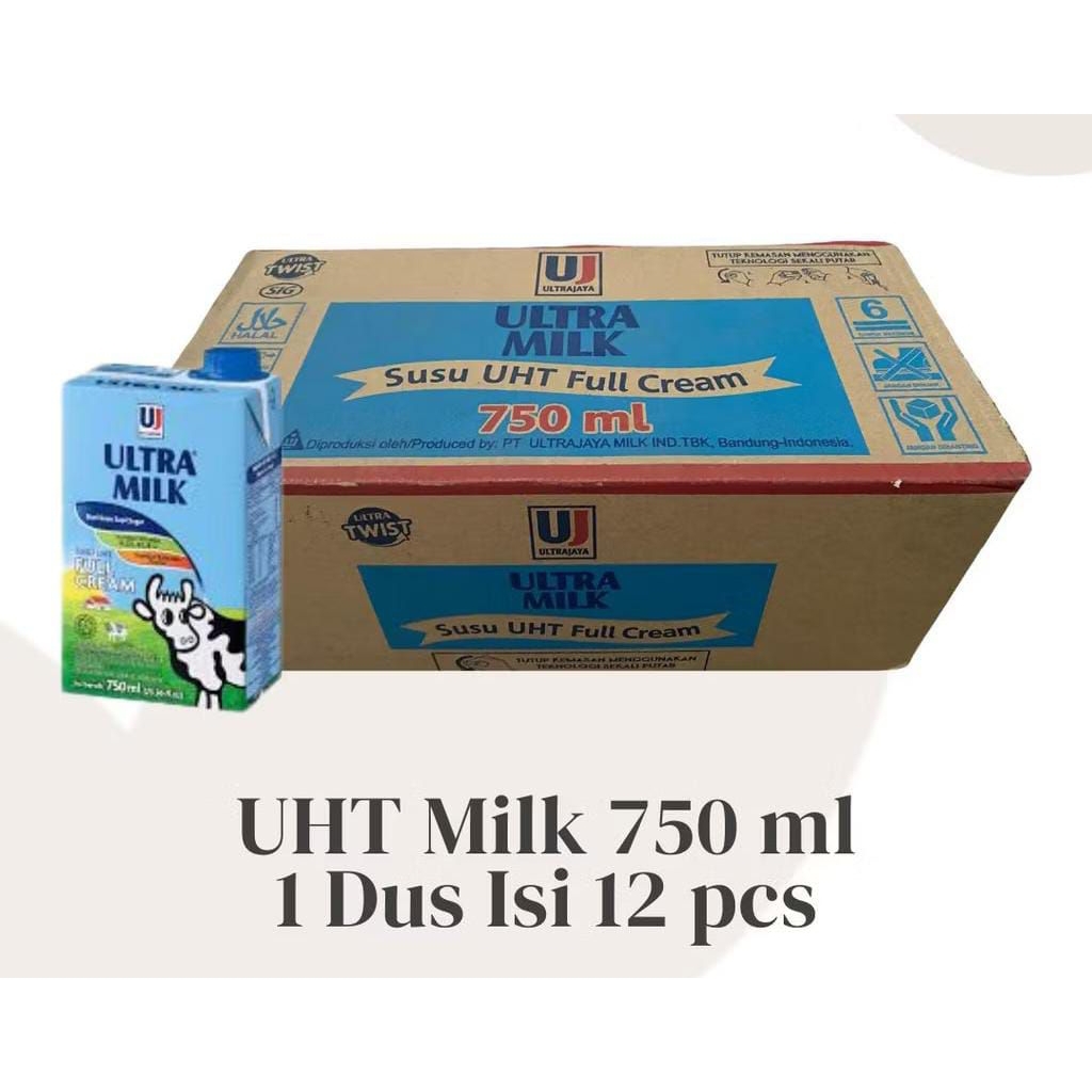 

Susu UHT ultra milk | Ultra milk 750Ml Putih - DUS ISI 12 PCS