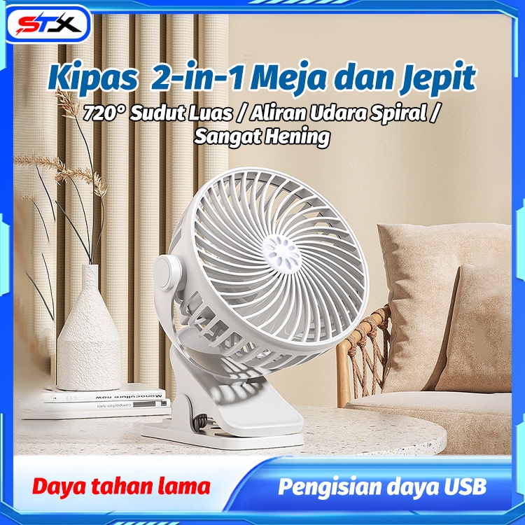 STX Kipas Angin Listrik Mini Usb Dapat Dijepitkan Dan Berdiri Untuk Mengisi Daya Kipas Kecil Meja As