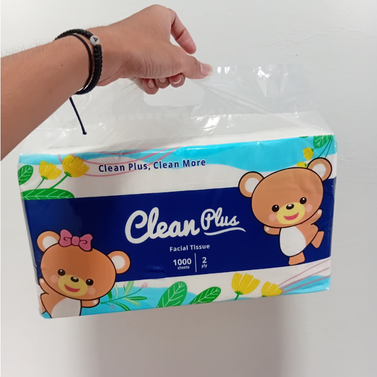 TISU CLEANPLUS 1000 SHEET 2 PLY ATAU TISU 1KG-TISU WAJAH MURAH HALUS