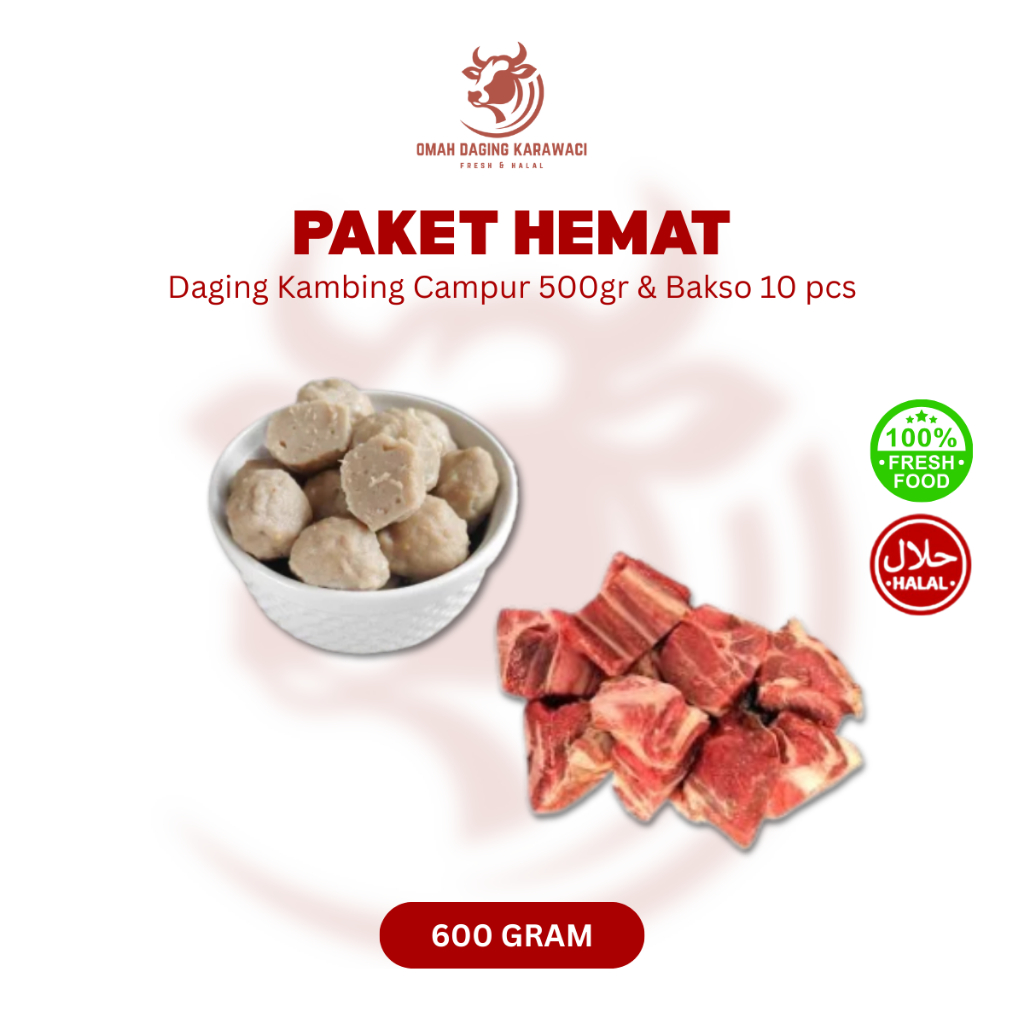 

Paket Hemat - Daging Kambing Campur 500gr & Bakso 10 pcs Tangerang