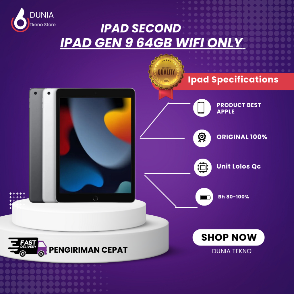 iPad 9 64GB Wifi Only Second TERMURAH JAMINAN ORIGINAL APPLE