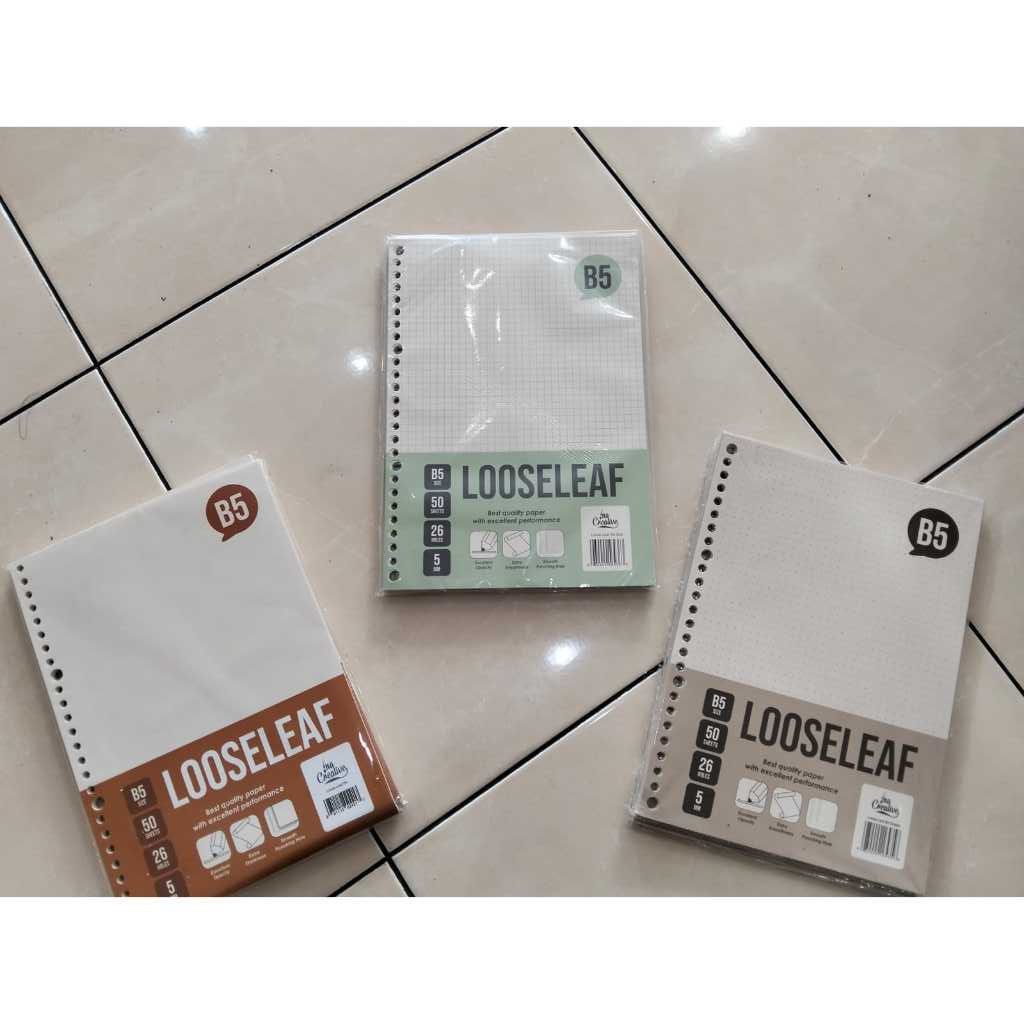

LOOSE LEAF B5 50 FANCY DOT LOOSE LEAF B5 50 GRID LOOSE LEAF B5 50 POLOS