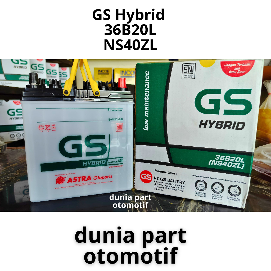 ACCU / GS ASTRA HYBRID NS40ZL UNTUK JAZZ BRIO FREED