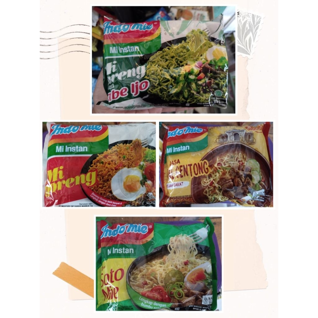 

Indomie Goreng, indomie soto, indomie ayam bawang