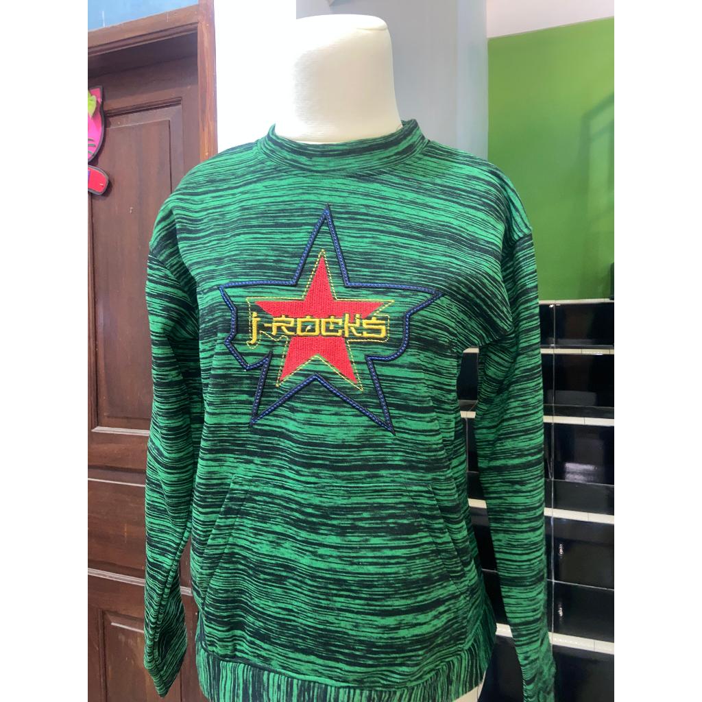 PRELOVED SWEATER/SWEATER HIJAU ROCK N ROLL/SWEATER PRELOVED YOGYAKARTA/PRELOVED SWEATER KUDUS