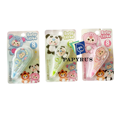 

CORRECTION TAPE / TIP EX KERTAS 7043 BABY THREE / LABUBU / FANCY / KARAKTER