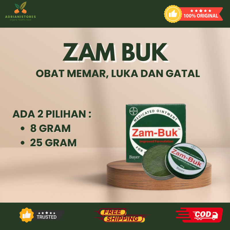 ORIGINAL ZAM BUK / ZAMBUK 8gr dan 25gr Asli Thailand – Salep Herbal Serbaguna untuk Luka, Gatal, dan