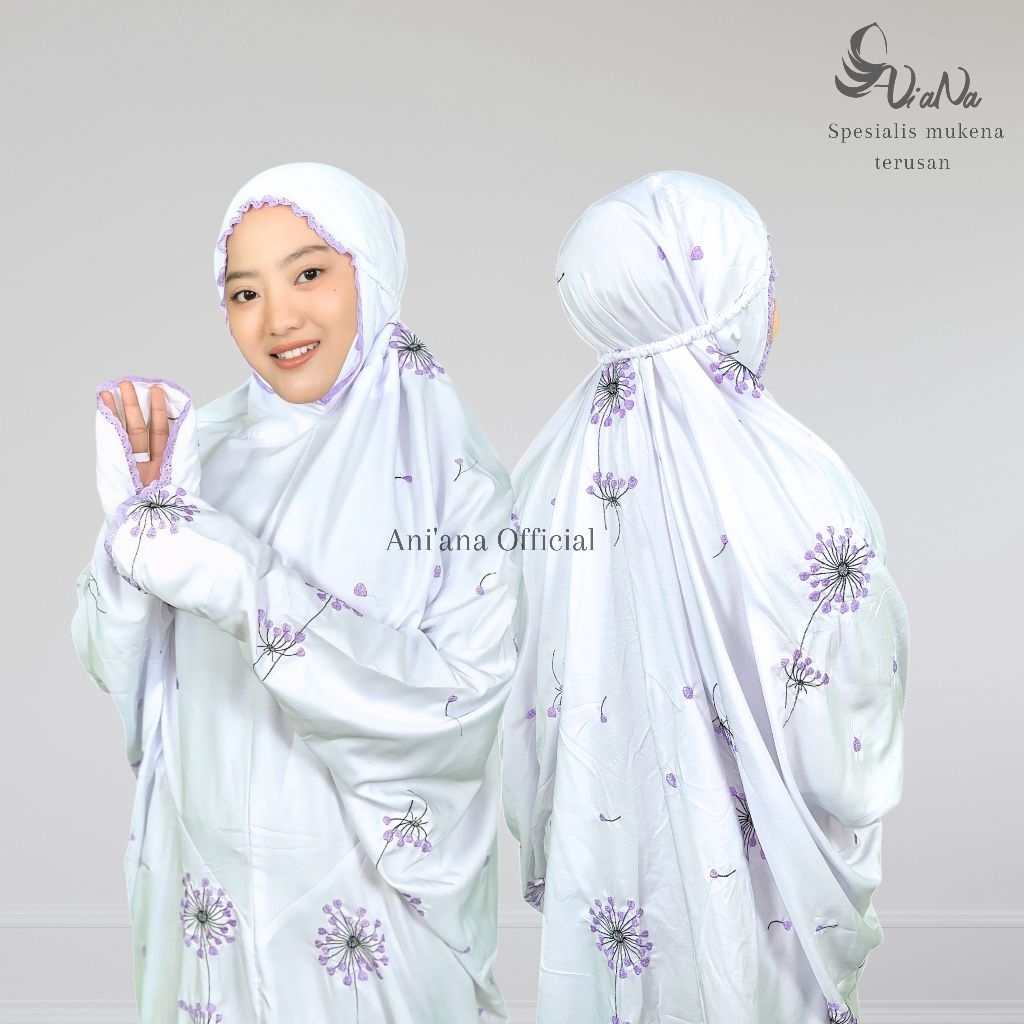 Ani'ana official - MUKENA TERUSAN BORDIR FULL BAHAN KATUN AMORA