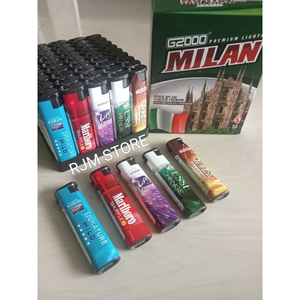 1 Box 50pc Korek Bara Slim Milan G2000 New Model Terbaru || Mancis Korek Api Gas
