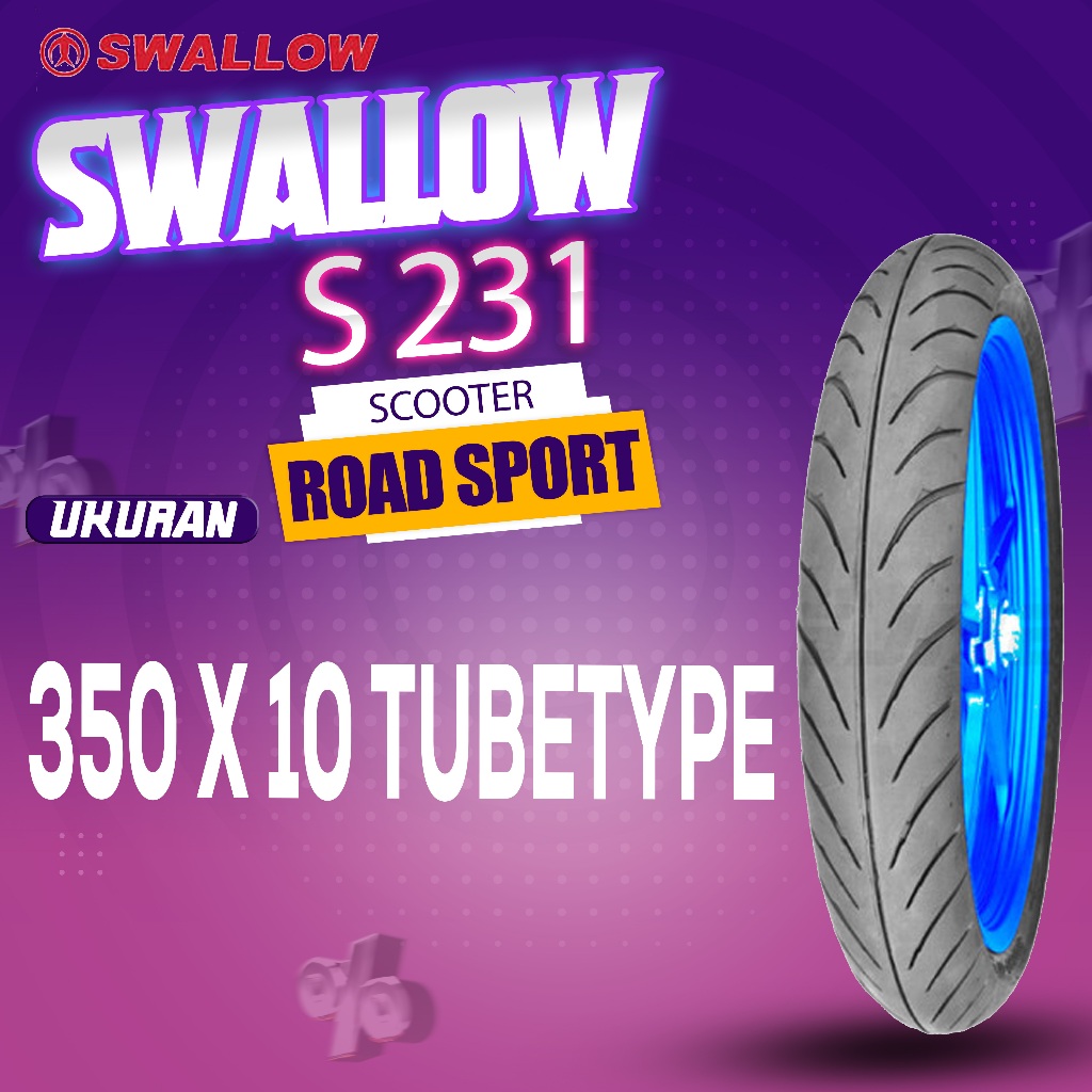 BAN SWALLOW S 231/VESPA/BAN RING 10/TUBETYPE/MENGGUNAKAN BAN DALAM