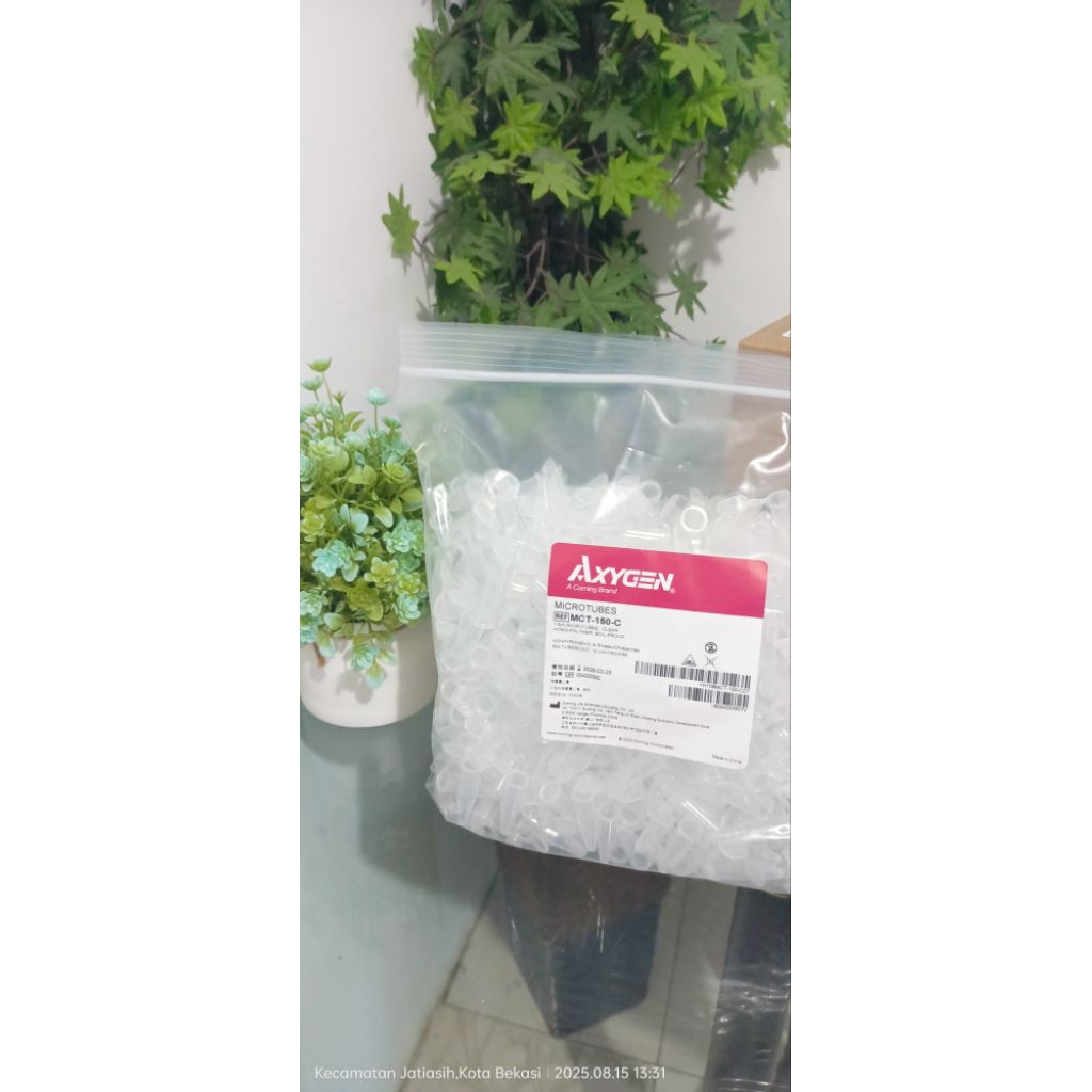 Microcentrifuge Tube 1.5 ml Microtube Axygen Non Steril