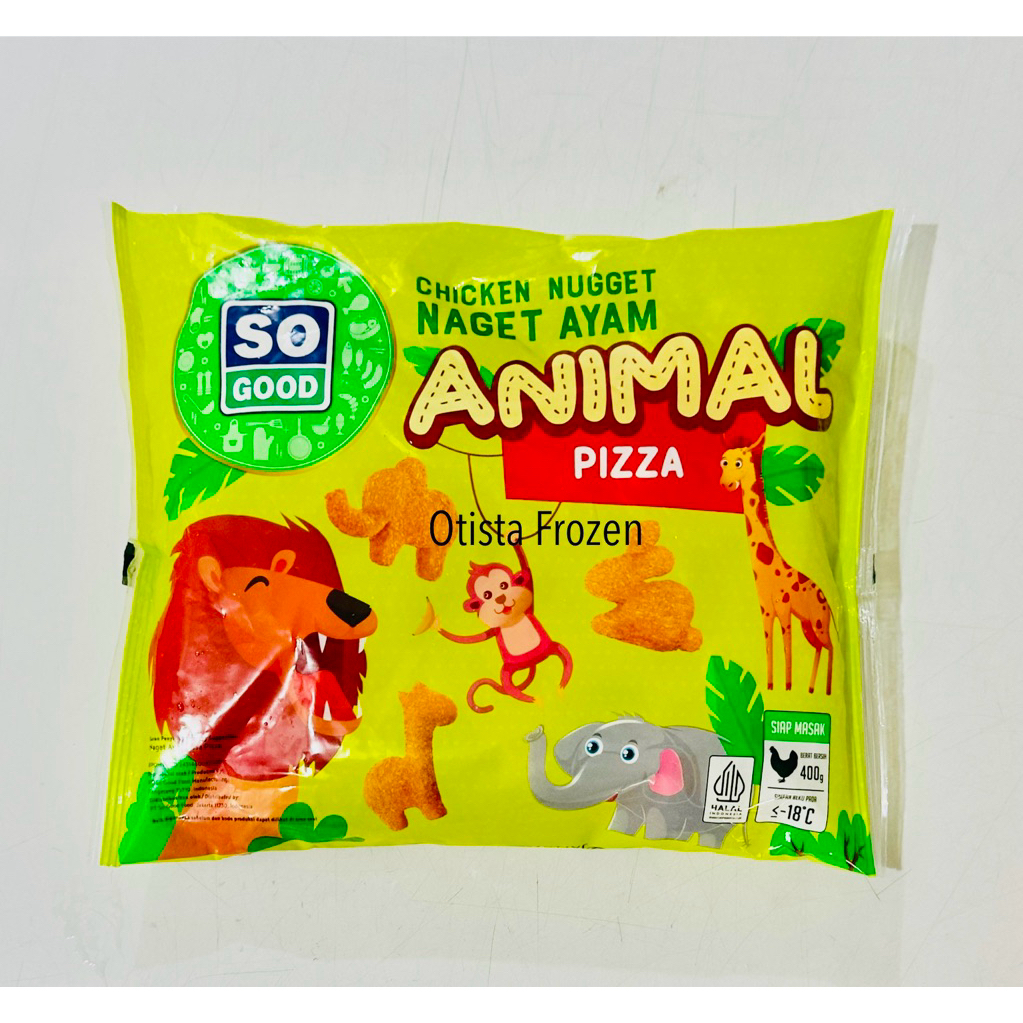 

SO GOOD ANIMAL RASA PIZZA 400 GR / NAGET ANIMAL