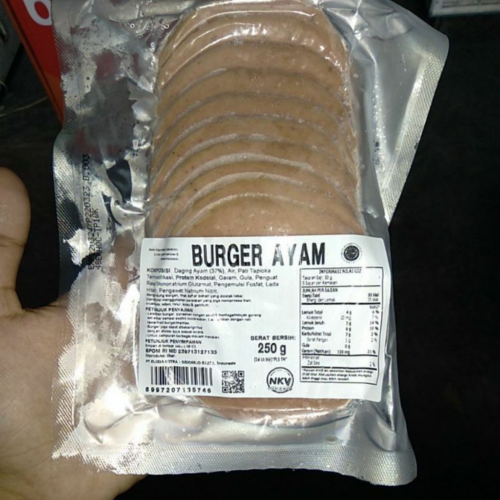 

Bernardi Burger Ayam Packingan Polos 250gr isi 10 pcs (Frozen Food)