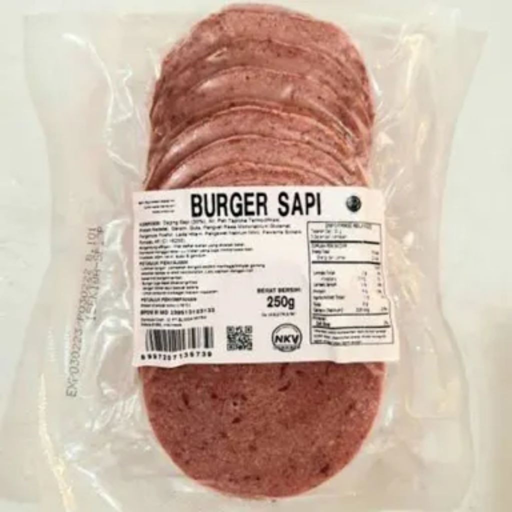 

Bernardi Burger Sapi 250 gr packingan polos isi 10 pcs (Frozen Food)