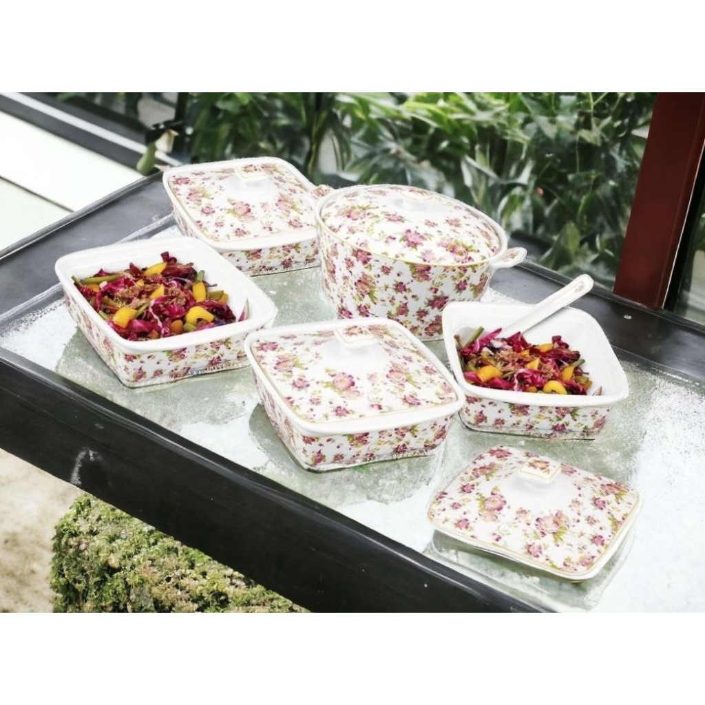 Set wadah Prasmanan Ivana VICENZA Sa89 MELATI, alat saji makanan sekaligus tempat lauk dan sayuran d