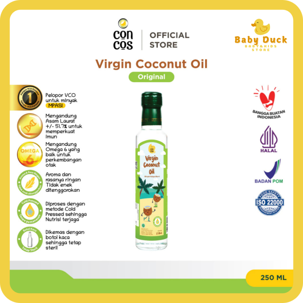 

Concos Virgin Coconut Oil Original (250 ml) / Minyak MPASI / VCO / Minyak Kelapa Murni 100%