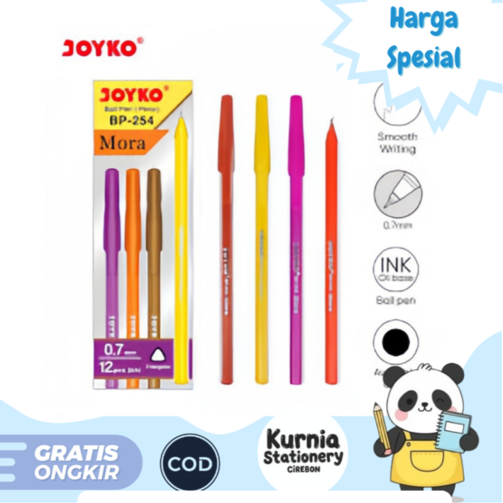 

Joyko Ballpoint Pen BP-254 Mora 0.7 mm / Pulpen Tinta Hitam (1 pack isi 12)