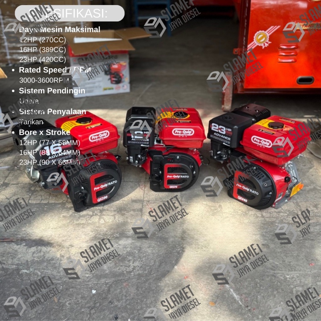 Engine Penggerak Pro-Quip USA RATO QX270/QX390/QX440  - 12/16/23HP