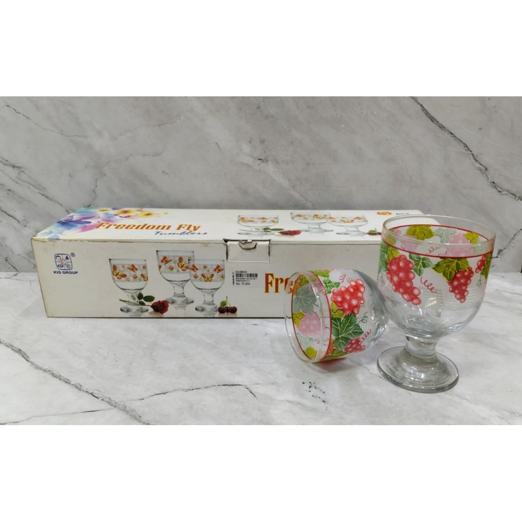 GELAS KACA SET ISI 5 PCS KIG GROUP / GELAS JUS / GELAS TAMU - KIG GROUP
