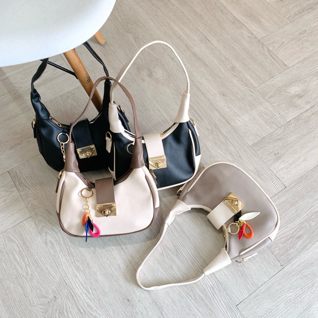 2IN1 BAG TAS BAHU TWO TONE TAS SELEMPANG SIMPEL FOR OOTD BY AYUCITRA.BAGS