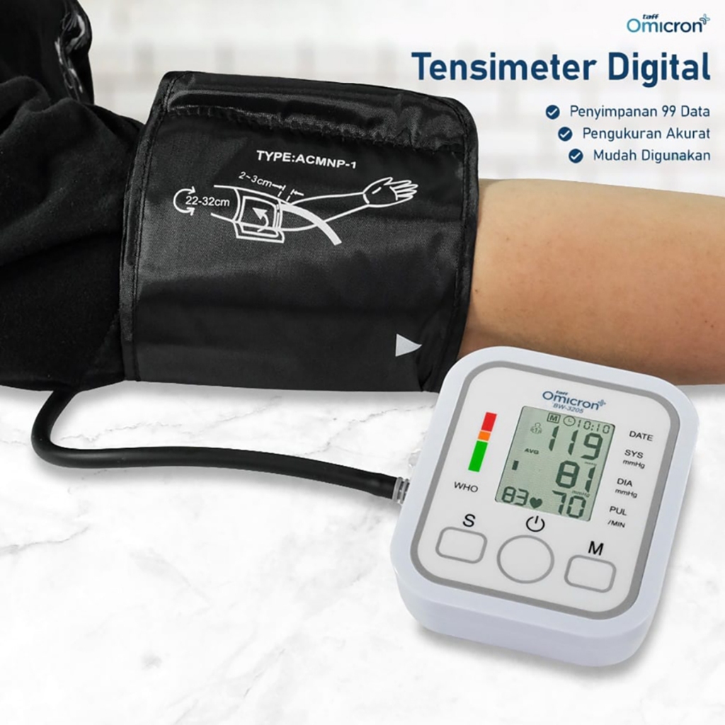 TENSIMETER DIGITAL OTOMATIS - Tensimeter Omicron / Alat Tensi Darah / Alat Cek Tekanan Darah Digital