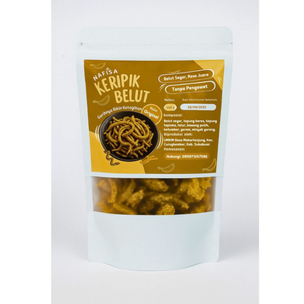 

Keripik Belut Premium Gurih - Tanpa Bahan Pengawet - Oleh-oleh Khas Mekartanjung