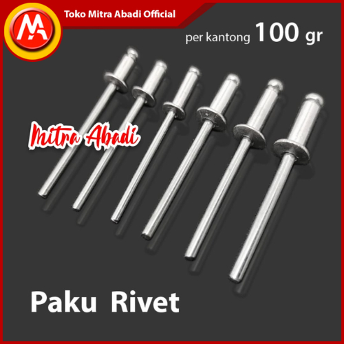 Paku Rivet / Paku Keling / Paku Tembak 3.2mm 4mm 5mm