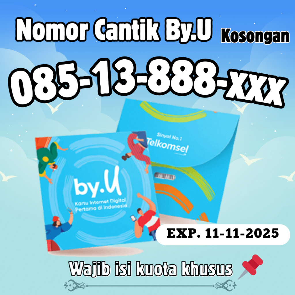 KARTU PERDANA BY.U KOSONG Pulsa 0K ( Nomor ACAK/RANDOM ) - NOMOR CANTIK BY.U MURAH BERKUALITAS - KAR