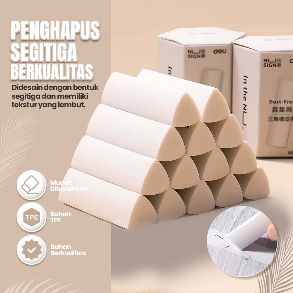 

(6 PCS) Penghapus segitiga mengumpulkan lebih sedikit remah, menghapus kata-kata menjadi garis