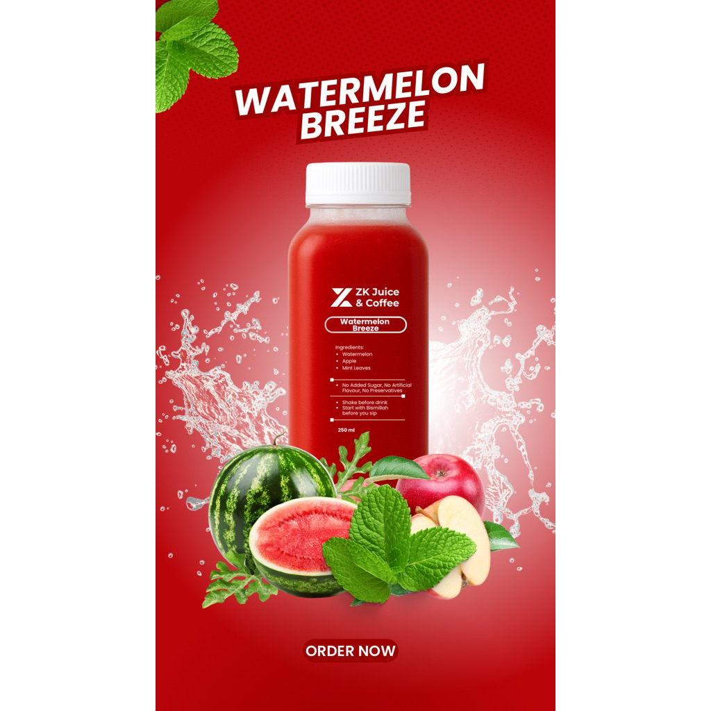 

Watermelon Breeze - Cold Press Juice 250 ml by ZK Juice & Coffee