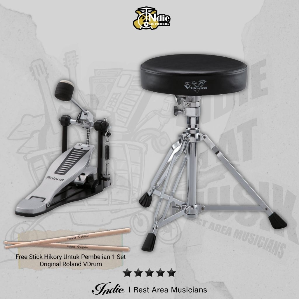 Roland DAP3X VDrum Aksesoris Drum Set Kursi Drum dan Single Pedal Drum Bisa set ataupun Ecer