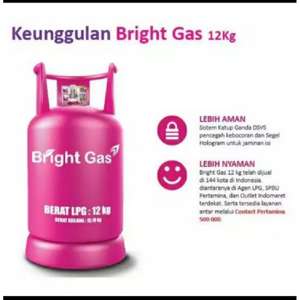 Tabung Gas 12kg + isi Full Tabung Bright Gas 12kg +isi Tabung Gas pink 12kg