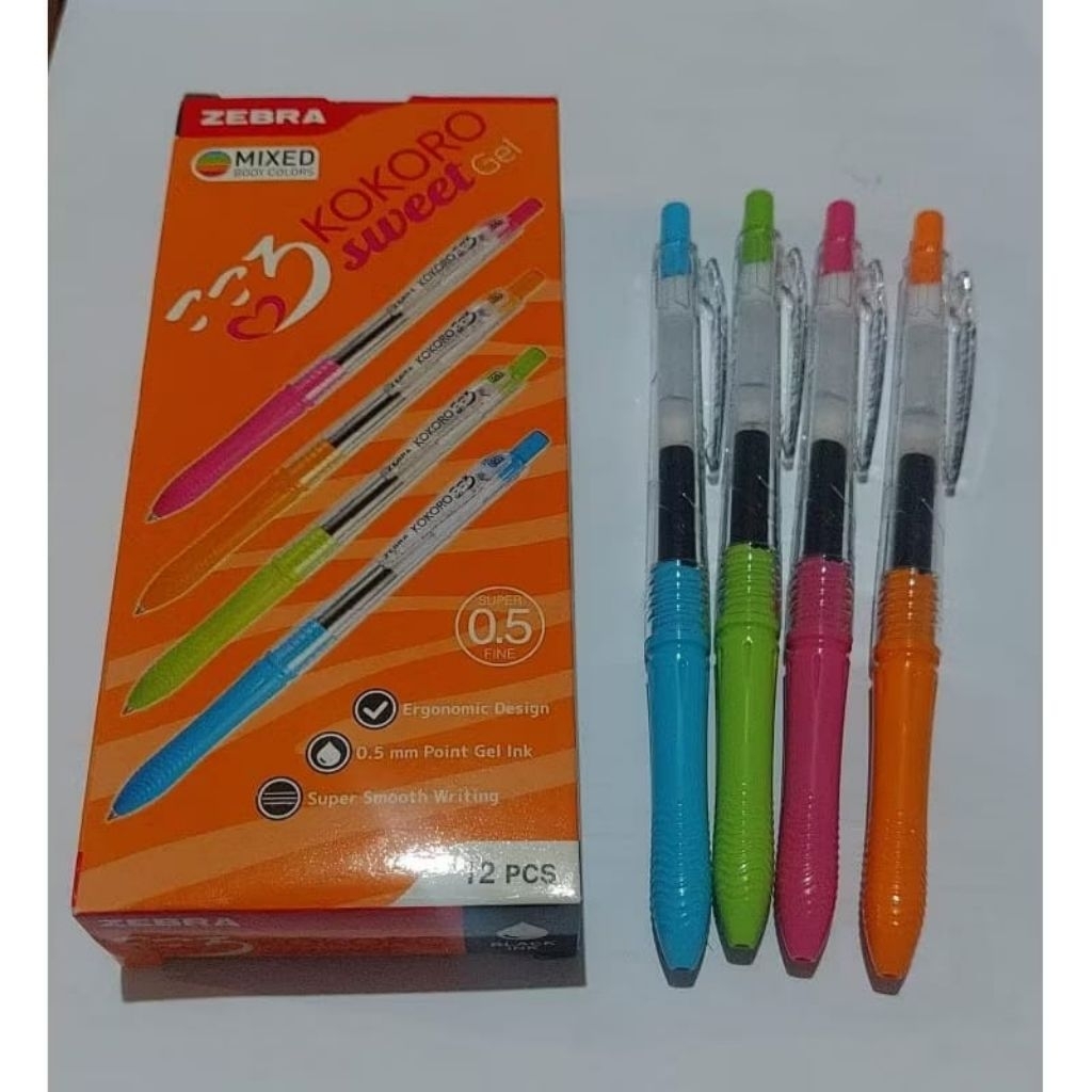 

PCS] BALLPOINT ZEBRA KOKORO SWEET GEL PEN 0.5 HITAM