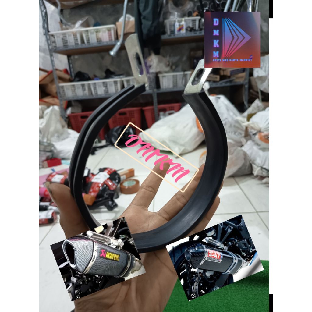 Klem knalpot 4,5 inch | Gantungan knalpot 4,5 inch Hitam | Pengait knalpot 4,5 inch hitam | Klem Kna