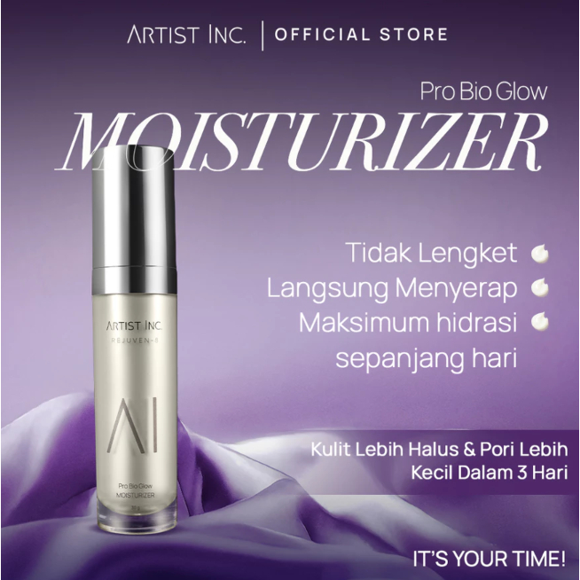 Artist Inc. Rejuven-8 Pro Bio Glow Moisturizer - Hyaluronic Acid & Cica Moisturizer for Brightening 