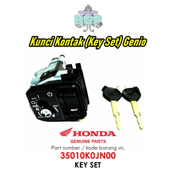 Kunci Motor Genio , Key Set Original AHM - 35010K0JN00