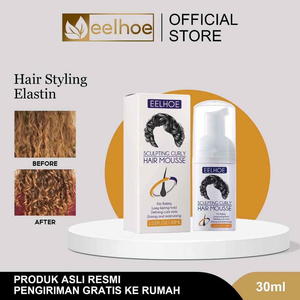 EELHOE Gel Rambut Keriting Curl Cream Curly Cream Curling Cream Sculpting Curly Hair Mousse Perfect 