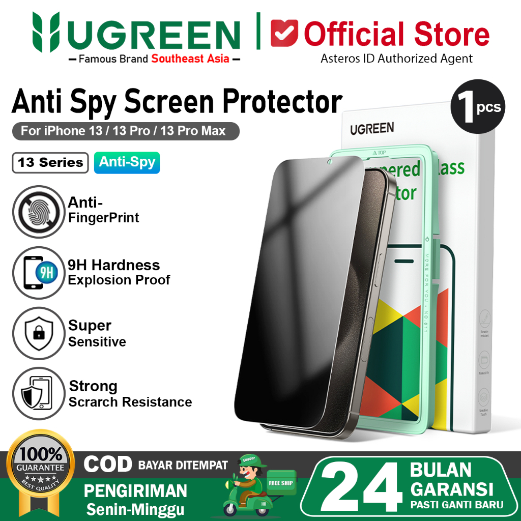 UGREEN Tempered Glass Anti Spy For iPhone  13 14 15 16 17 Series Full Screen Protector