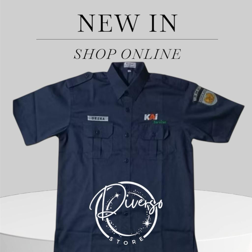 SERAGAM ATASAN KAI BAJU KAI SERAGAM KERETA API INDONESIA KEMEJA KAI COMMUTER KEMEJA KAI BANDARA KEME