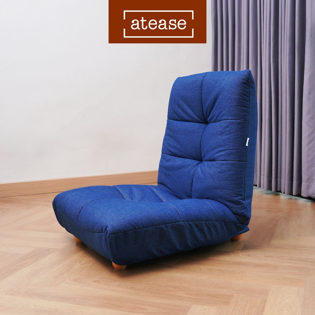 hiyori atease Prim 1P Denim Blue – Sofa Santai Depan TV Lesehan / Kursi Lantai Jepang