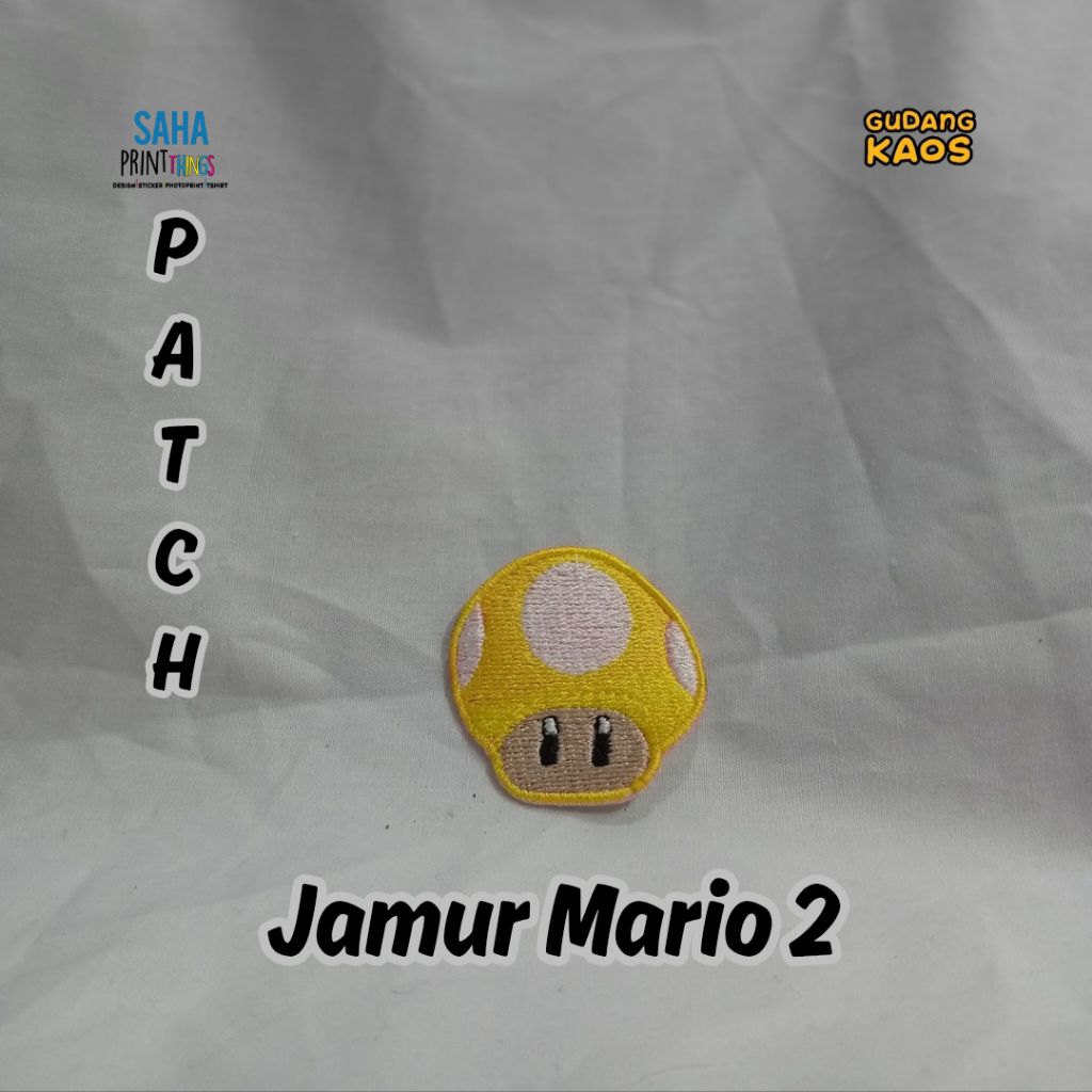PATCH EMBLEM BORDIR JAMUR MARIO 2