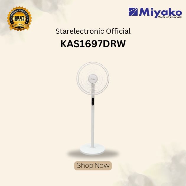 MIYAKO KAS-1697 DRW KIPAS ANGIN BERDIRI/MIYAKO STAND FAN 16 INCH SMART TOUCH/KAS1697DRW/KAS 1697DRW
