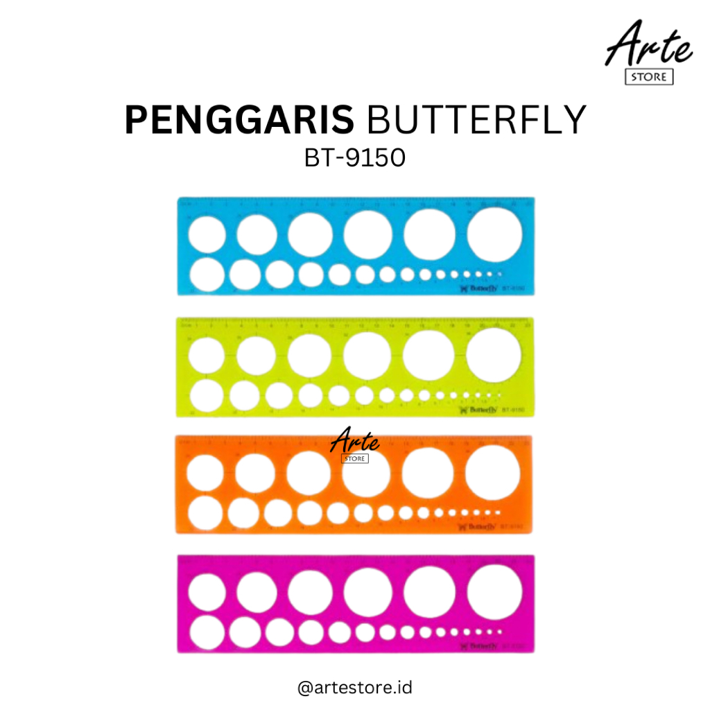 

Penggaris Bulat - Penggaris Butterfly BT9150 - Round Ruler