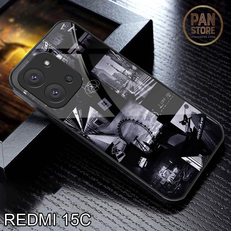 Casing Glass case Redmi 15C Terbaru 2025 - Case - Softcase Redmi 15C  Mewah Elegant full cover